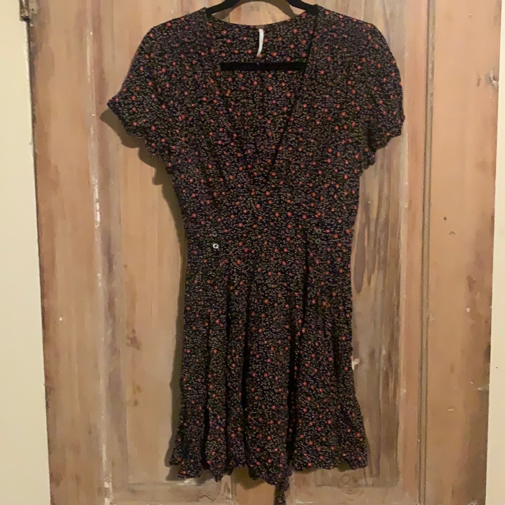 Free People Fortuna Dress in Black Floral